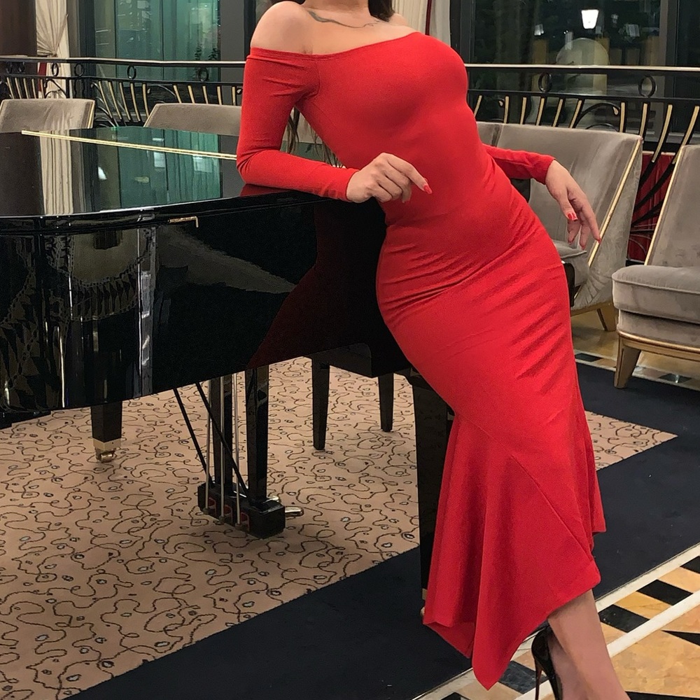 Red mermaid dress